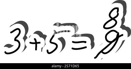 Formel Aufkleber mit Schatten auf Bildung Thema. Zurück zur Schule. Vektorgrafik. Stock Vektor