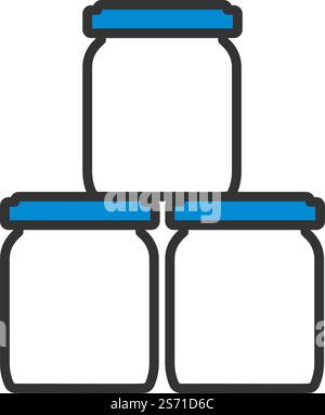 Symbol Für Kleine Glasgläser. Editierbare Fett Formatigte Kontur Mit Farbfüllungsdesign. Vektorgrafik. Stock Vektor