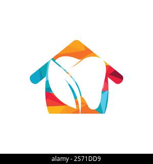 Design der Logo-Vorlage „Nature Dental“. Symbol „Zahn und Blatt“. Stock Vektor