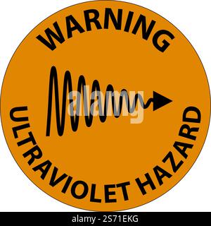 Warnhinweis: Gefahrenetikett Für Ultraviolettes Licht Auf Weißem Hintergrund Stock Vektor
