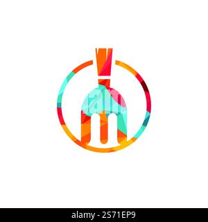 Spartan Fork Vektor-Logo-Design. Stock Vektor