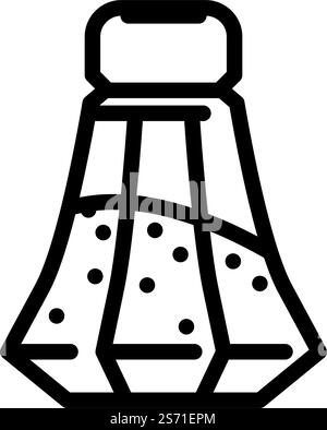 Shaker Salzlinie Symbolvektor. Salt-Schild des Shaker. Schwarze Abbildung des isolierten Kontursymbols. Salt-Linie des Shaker-Symbols Vektor-Illustration Stock Vektor