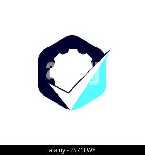 Design des Gear Vector Logos überprüfen. Logo-Design wird geprüft. Stock Vektor