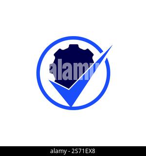 Design des Gear Vector Logos überprüfen. Logo-Design wird geprüft. Stock Vektor