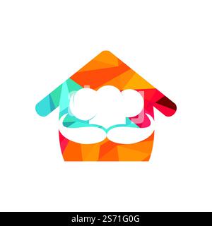 Mister Chef Vector-Logo-Vorlage. Kappen- und Schnurrbart-Design. Stock Vektor