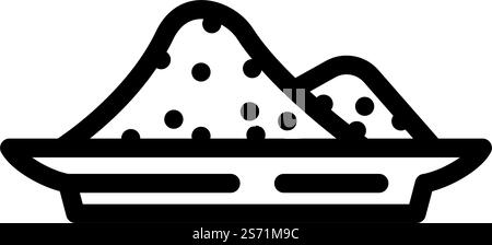 Geräucherte Salzlinie Symbolvektor. Rauchsalz-Schild. Schwarze Abbildung des isolierten Kontursymbols. Geräucherte Salzlinie Symbol Vektor-Illustration Stock Vektor