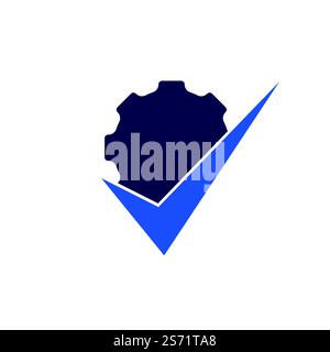 Design des Gear Vector Logos überprüfen. Logo-Design wird geprüft. Stock Vektor