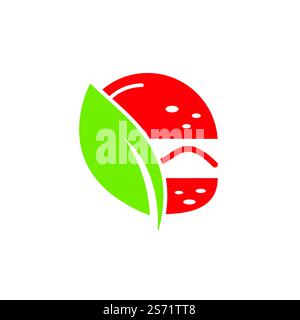 Logo „Eco Burger Vector“. Vorlage für veganes Logo von Burger. Stock Vektor