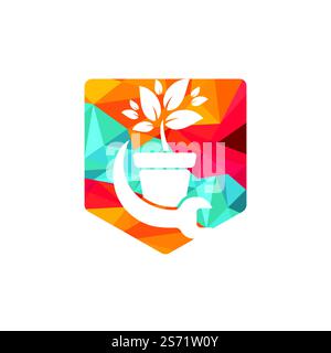 Logo-Konzept „Garden fix Vector“. Logo-Symbol für Blumentopf und Schraubenschlüssel. Stock Vektor