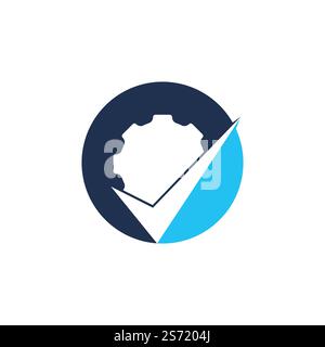 Design des Gear Vector Logos überprüfen. Logo-Design wird geprüft. Stock Vektor