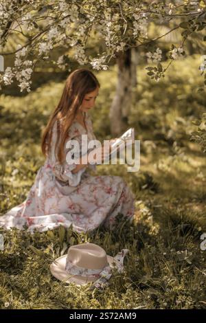 Frühlingsvorlesung in Blooming Meadow Stockfoto