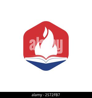 Logo für Education Fire Vector. Motivationsbuch Vektorlogo-Designvorlage. Stock Vektor