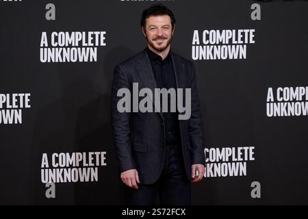 Andrea Bosca nimmt am 17. Januar 2025 am Fotoruf des Films „A Complete Unknown“ im Auditorium Parco della Musica in Rom (Italien) Teil. Stockfoto