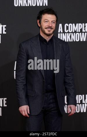 Andrea Bosca nimmt am 17. Januar 2025 am Fotoruf des Films „A Complete Unknown“ im Auditorium Parco della Musica in Rom (Italien) Teil. Stockfoto