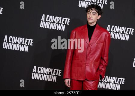 Michele Bravi nimmt am 17. Januar 2025 am Fotoaufruf des Films „A Complete Unknown“ im Auditorium Parco della Musica in Rom (Italien) Teil. Stockfoto