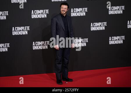 Andrea Bosca nimmt am 17. Januar 2025 am Fotoruf des Films „A Complete Unknown“ im Auditorium Parco della Musica in Rom (Italien) Teil. Stockfoto