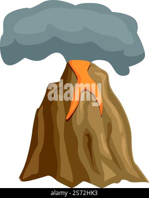 Volcano Icon Cartoon Vektor. Vulkanausbruch. Lavamagma. Volcano Icon Cartoon Vektor. Vulkanausbruch Stock Vektor