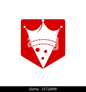 Vorlage für das Vektor-Logo von Pizza King. Kronen- und Pizzastücke-Design. Stock Vektor
