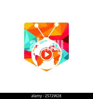 Dental-tv-Vektor-Logo-Design-Vorlage. Zahn- und TV-Ikone. Stock Vektor