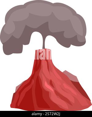 Vulkan Katastrophe Symbol Cartoon Vektor. Vulkanausbruch. Kratermagma. Vulkan Katastrophe Symbol Cartoon Vektor. Vulkanausbruch Stock Vektor