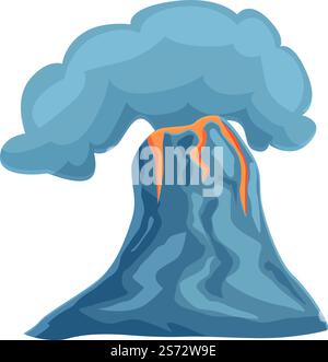 Vulkanischer Abschnitt Icon Cartoon Vektor. Vulkanausbruch. Inselrauch. Vulkanischer Abschnitt Icon Cartoon Vektor. Vulkanausbruch Stock Vektor