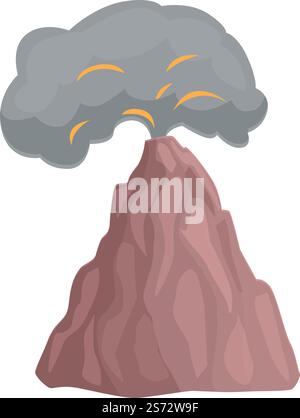 Vulkan Eruption Icon Cartoon Vektor. Vulkanausbruch. Asche rauchen. Vulkan Eruption Icon Cartoon Vektor. Vulkanausbruch Stock Vektor