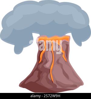Prähistorischer Vulkan Icon Cartoon Vektor. Vulkanausbruch. Hauskrater. Prähistorischer Vulkan Icon Cartoon Vektor. Vulkanausbruch Stock Vektor