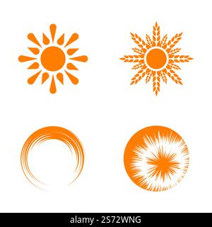 Vorlage für Symbole für Sun-Logo-Vektorgrafik Stock Vektor