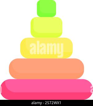 Pyramide Spielzeug Icon Cartoon Vektor. Kindergeschäft. Spielzeugregal. Pyramide Spielzeug Icon Cartoon Vektor. Kindergeschäft Stock Vektor