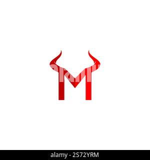 Letter M Bull Logo Vektor Stock Vektor