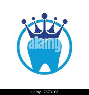 Dental King Vector-Logo-Design. Zahn- und Kronendesign. Stock Vektor