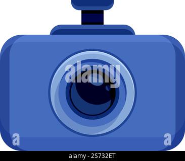 Auto-Videorekorder-Symbol Cartoon-Vektor. Fahrkamera. Nocken-Armaturenbrett. Auto-Videorekorder-Symbol Cartoon-Vektor. Fahrkamera Stock Vektor