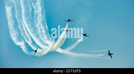 Patrulla Aguila Aerobatic Team, Festival aereo Torre del Mar, Malaga. Stockfoto
