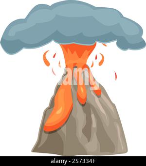 Vulcano Icon Cartoon Vektor. Vulkanausbruch. Natürliche Explosion. Vulcano Icon Cartoon Vektor. Vulkanausbruch Stock Vektor