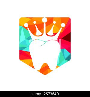 Dental King Vector-Logo-Design. Zahn- und Kronendesign. Stock Vektor