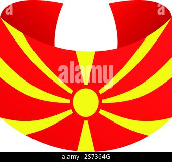 Mazedonien Abzeichen Icon Cartoon Vektor. Nationale eu. Europa Freiheit. Mazedonien Abzeichen Icon Cartoon Vektor. Nationale eu Stock Vektor