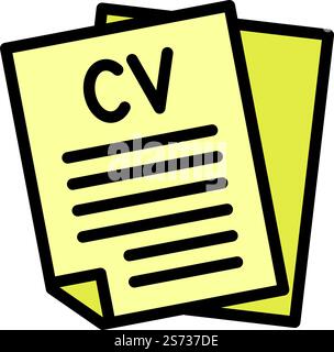 Vektor des CV-Dokumentsymbols. Interview suchen. Digitaler Lebenslauf. Vektor des CV-Dokumentsymbols. Interview suchen Stock Vektor