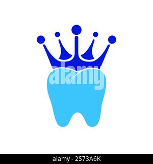 Dental King Vector-Logo-Design. Zahn- und Kronendesign. Stock Vektor