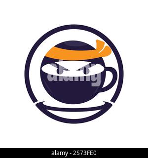 Ninja-Kaffee-Vektor-Logo. Logo für Café, Restaurant, Bar usw. Stock Vektor