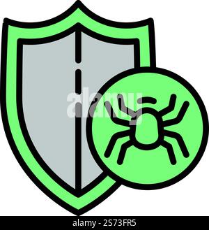 Risk Protect Symbol Kontur Vektor. Cyber-Angriff. Kriminalität digital. Risk Protect Symbol Kontur Vektor. Cyber-Angriff Stock Vektor
