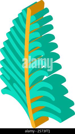 Kokosnuss tropisches Blatt isometrischer Iconvektor. Tropenblatt Kokosnuss. Isolierte Symboldarstellung. Kokosnuss tropisches Blatt isometrische Icon Vektor Illustration Stock Vektor