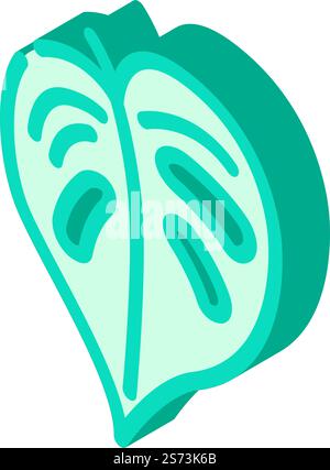 Monstera tropisches Blatt isometrischer Ikonvektor. Monstera tropisches Blatt-Zeichen. Isolierte Symboldarstellung. Monstera tropisches Blatt isometrische Iconvektor Illustration Stock Vektor