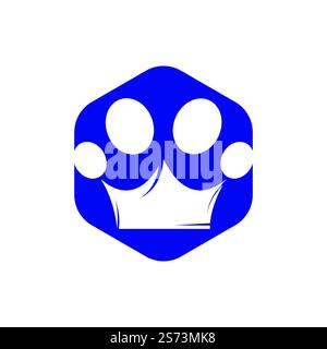 Britische Tierhandlung mit Vektorlogo. Pfotensymbol mit Vektordarstellung des Kronenlogos. Stock Vektor
