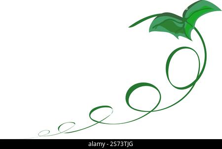 Kürbis Stamm Sprossen Cartoon isoliert Vektor-Illustration auf weißem Hintergrund. Kürbissprossen. Realistische Kürbis Sprossen Illustration. Stock Vektor