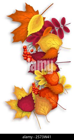 Thanksgiving Fall Banner mit hellen Herbstblättern. Design-Element für die Herbstferien, Veranstaltungen, Rabatte und Verkäufe. Vektorgrafik. Stock Vektor