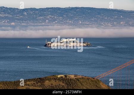 Luftaufnahme der Alcatraz Prison Island in San Francisco Kalifornien Stockfoto