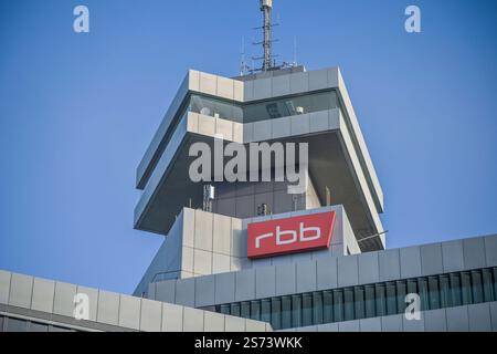 RBB, Hochhaus, Sendezentrum, Rundfunk Berlin Brandenburg, Masurenallee, Charlottenburg, Berlin, Deutschland *** RBB, Hochhaus, Sendezentrum, Rundfunk Berlin Brandenburg, Masurenallee, Charlottenburg, Berlin, Deutschland Stockfoto