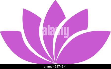 Blumenlogo. Elegantes Blütensymbol. Lotus-Symbol isoliert auf weißem Hintergrund. Blumenlogo. Elegantes Blütensymbol. Lotus-Symbol Stock Vektor