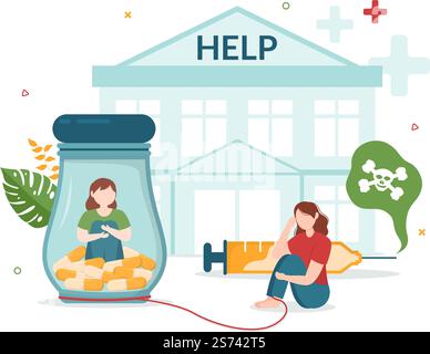 Rehabilitation Flat Cartoon Handgezeichnete Vorlagen Illustration mit Arzt Hilfe Patient Orthopädische Physiotherapie, körperliche Aktivität und Gesundheit Stock Vektor