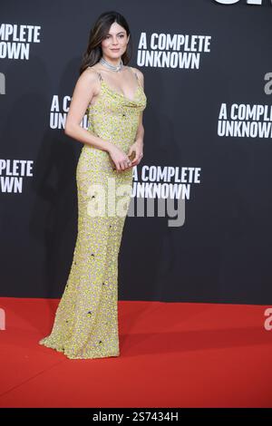17. Januar 2025, Rom, Latium, Italien: Monica Barbaro während der italienischen Premiere des Films „A Complete Unknown“ von James Mangold. (Kreditbild: © Paolo Pizzi/Pacific Press via ZUMA Press Wire) NUR REDAKTIONELLE VERWENDUNG! Nicht für kommerzielle ZWECKE! Stockfoto